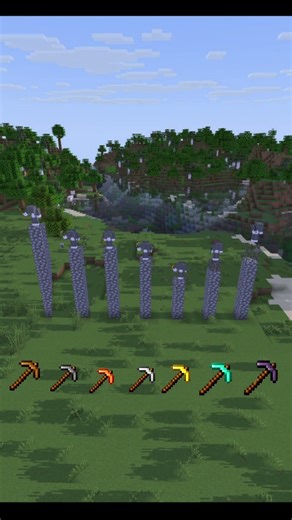 which pickaxe is faster in minecraft #minecraft #shorts