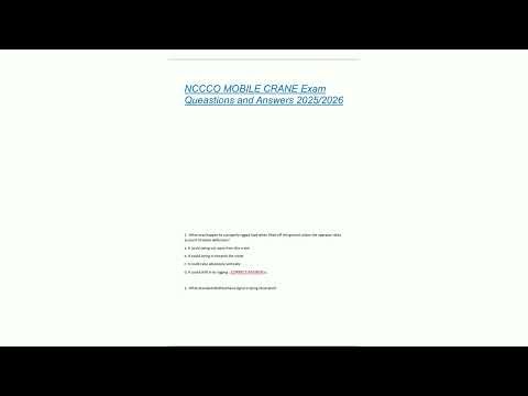 NCCCO MOBILE CRANE Exam Queastions and Answers 20252026699