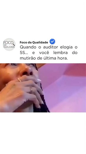 @focodaqualidade on Instagram: "Quando o auditor elogia o 5S… …e você lembra que esse “exemplo de organização” nasceu de um mutirão desesperado, pizza fria e ameaça velada de auditoria 🍕⏰😂 #qualidade #gestaodaqualidade #profissionaldaqualidade #auditoriainterna #5s"
