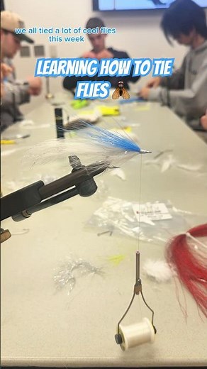 Learning how to tie flies for fly-fishing class 🎣 #pennstate #flyfishing #flytying