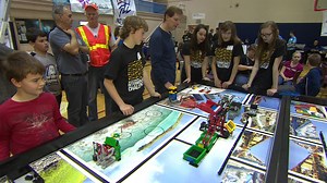 Teens test their Lego robots