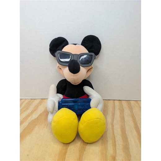 Disney Mickey Mouse Plush W Sunglasses Light up Blue Harmonica Tuney Bopper 1999 - Etsy