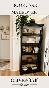 20K views · 45 reactions | Black paint is always the answer. I got this barrister bookcase from Facebook marketplace for $80 and gave it a coat of black magic from @sherwinwilliams then added a birch plywood backing and now she looks like a dream! #barristerbookcase #bookcasemakeover #bookcasestyling #styling #bookshelves #bookcasedesign #bookcasedecor #foryou #foryoupage | oliveandoakhome | Facebook