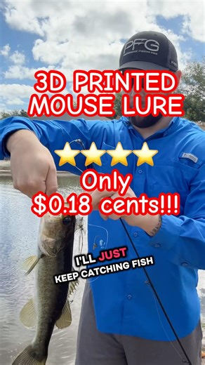 $0.18 cent 3D printed mouse lure for the win 🎣 #lure #maker #3dprinted #bassfishing #fishing