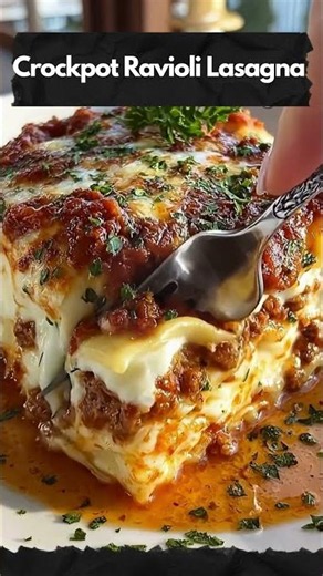 Crockpot Ravioli Lasagna