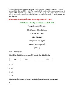 Bộ 20 Đề thi Toán lớp 3 Học kì 1 có đáp án năm 2024 - 2025 (3 bộ sách)