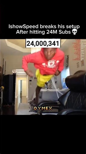 IshowSpeed Dives Into His Setup after hitting 24M subs✌️😭🥀 #ishowspeed #funnyclips #shorts #lol