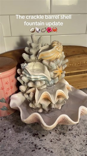 Shell Fountain Update: Crackle Barrel DIY Shell Decor Ideas