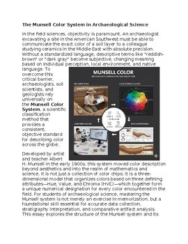 Munsell Color System in Archaeology Worksheet Classwork, Homework or Sub Plans