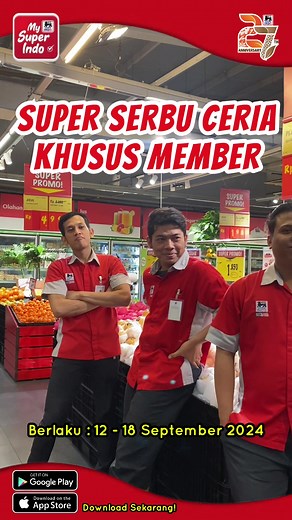 Super Serbu Ceria 🥰🤩 Ayo serbu PROMO produk pilihan super hemat minggu ini hanya #DiSuperIndo 😍 Belanja juga makin satset karna sekarang bisa belanja online melalui aplikasi My Super Indo, Yuk jadi member biar belanja makin hemaat 🥰 #PromoSuperIndo #SuperHematIndonesia