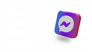 Download Messenger App Large Size 3D Icon Rotating, Space for Text on Right Side, 3D Rendering, Chroma Key, Luma Matte Selection, Lower Third 3D Icon