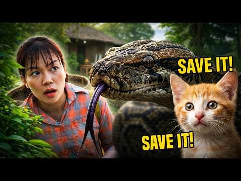 Too Late To Save The Kitten 🐍 Giant Python Attack Shocks Rural Girl