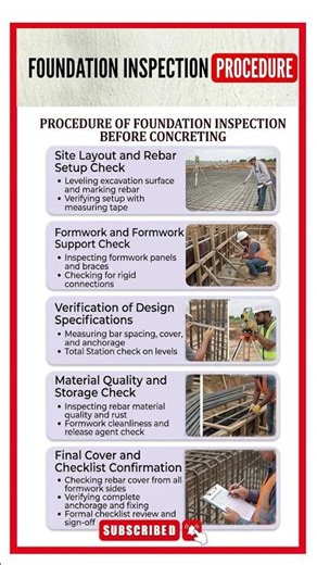 Pre-pour Inspection Procedure for a Foundation // gulf Civil Engineer