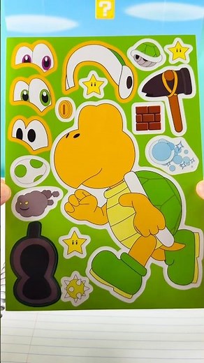 SUPER Mario Galaxy Movie DIY Make a Face Stickers with Koopa Troopa