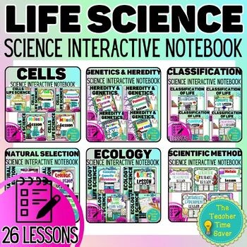 Life Science Interactive Notebook - Biology Notes, Slides, Activities Bundle