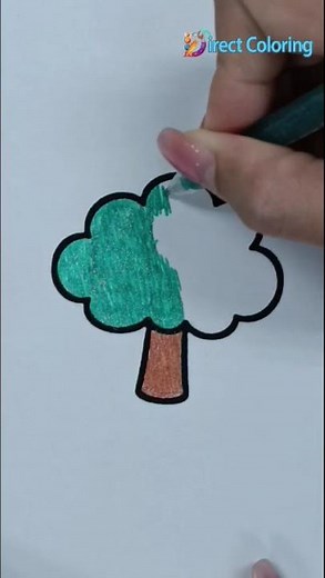 Simple Tree Coloring 🌳 Calm & Satisfying Colors