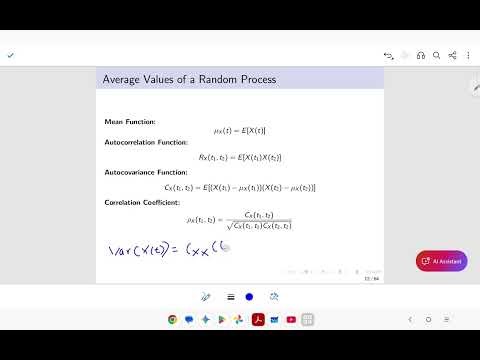 Random process, mean, autocorrelation, autocovariance vid 1