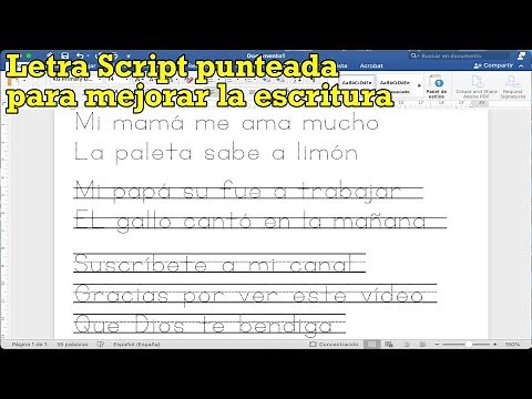 Letra Script punteada para mejorar la escritura.