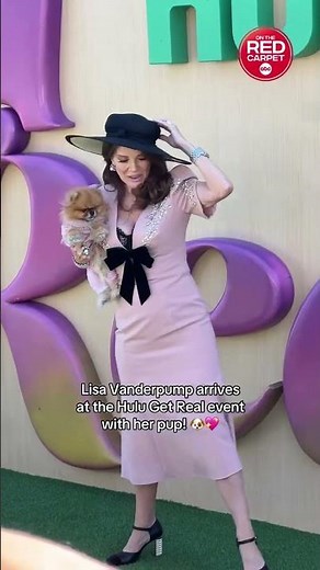 Lisa Vanderpump arrives at #HuluGetsReal with her puppy plus one!