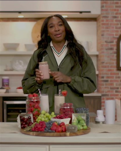 When I was diagnosed with an autoimmune disease, plant-based superfoods helped to turn my life around, and a basic strawberry smoothie became so much more with Happy Viking. With Happy Viking I get all the amazing flavor from strawberries with added benefits:  20g of complete protein 復 60+ superfoods, vitamins and minerals  1 cup of fruit and veggie phytonutrients 裂 Probiotics & prebiotic fiber 拾 DHA-Omega 3s, all 9 amino acids, BCAAs, and more. | Venus Williams | Facebook