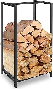 Firewood Rack Indoor Outdoor, 30” Tall Firewood Holder Metal Small Log Wood Rack Portable Vertical Wood Storage Racks Indoor Log Racks for Firewood Fireplaces, Fire Pits, and Stoves