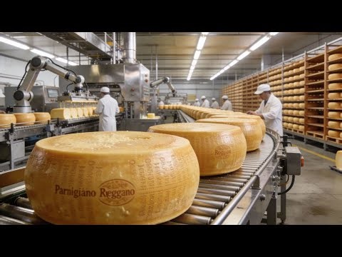 Inside the Parmesan Cheese Factory – How Raw Milk Becomes Premium Delicacies Full Process