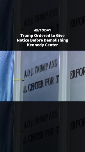 A federal judge is ordering the Trump administration to give at least 30 days’ notice before making any changes to existing renovation plans for the Kennedy Center, including any demolition of the center’s main building. NBC News correspondent Yamiche Alcindor reports for TODAY.