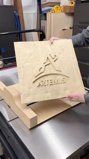 Cutting out the Artemis carving
