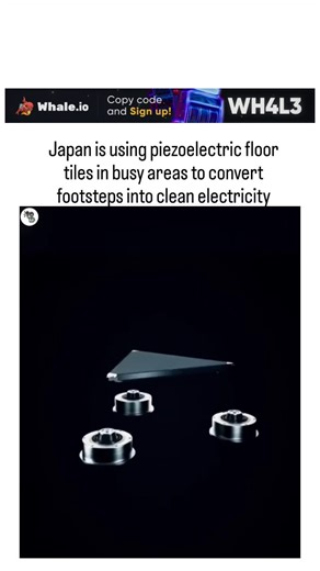 Hum0ur360 on Instagram: "Instagram highlights Japan's deployment of piezoelectric floor tiles in high-traffic spots like Shibuya and Tokyo stations, where footsteps generate electricity to power small devices such as LEDs and sensors, as shown in the attached video of crowds on glowing tiles. This technology, using materials like lead zirconate titanate, converts mechanical stress from steps into electrical energy, with real-world installations producing modest outputs—around a few joules per st