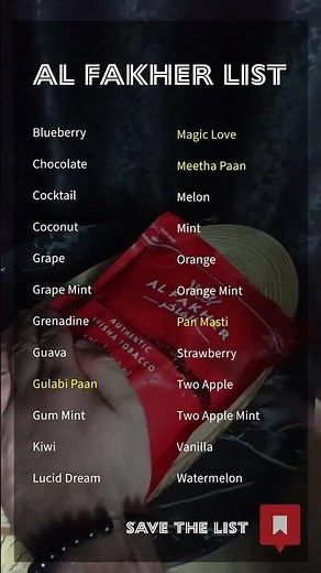 Available Al Fakher Hookah Flavors (50gms) - Limited Stock!