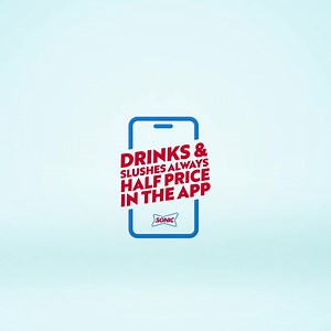 Getting your drink or slush 1/2 price in the app is the moment. 🥤 Get ½ Price Drinks and Slushes every time you order online or in the SONIC App. Includes Soft Drinks, Iced Teas, Lemonades and Limeades, Ocean Water® and Slushes. Candy, Real Fruit and Flavor Add-Ins cost extra. Excludes Mini size, Cold Brew Iced Coffee, Combos, Wacky Pack® Kids Meals and other offers. Discount based on menu price. Mobile and online ordering available only at selection locations; hours may vary. Offer good for a 