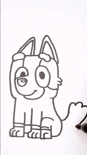 How to draw Socks from Bluey, Step by Step Tutorial. Easy to follow