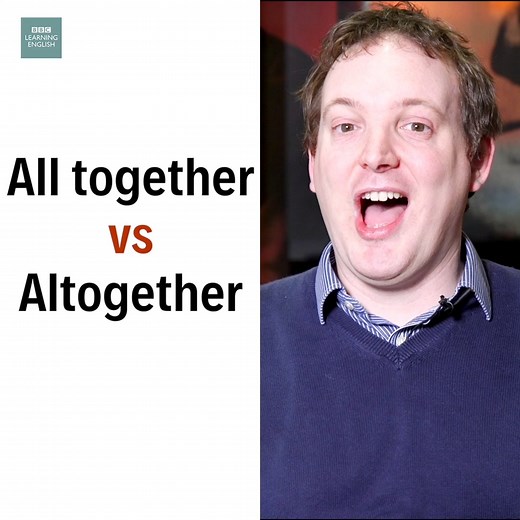 48K views · 4.6K reactions | What’s the difference between ‘all together’ and ‘altogether’? Phil has the answer for you! Watch the video and answer this question: "You didn't answer my question, you answered an ______ different question!" a) all together b) altogether #bbclearningenglish #grammar #English #esl #efl #vocab #grammar #homonyms | BBC Learning English | Facebook