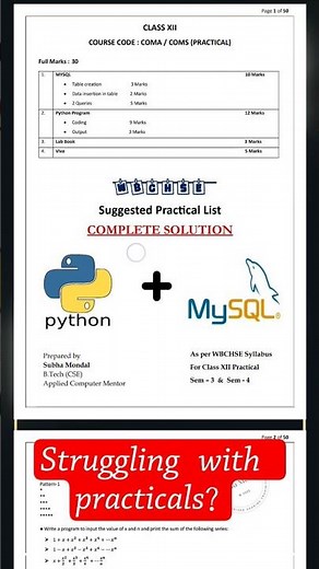Class 12 Computer Application & Science Complete Practical Guide 🎉 #shorts #wbchse #class12 #viral