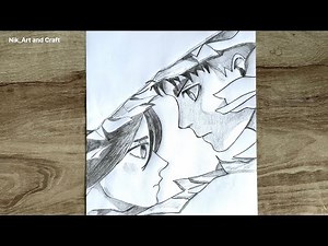 How to draw Eren and Mikasa/ Attack on Titan/Easy anime pencil drawing step by step for beginners