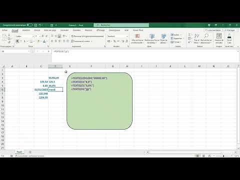 Excel - Fonction TEXTE / conversion de nombre en texte formaté