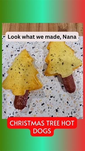 🎄🌭 Christmas Tree Hotdog Dogs 🌭🎄 Crispy, cheesy, and way too fun to eat—these festive bites are perfect for holiday parties, after-school snacks, or Christmas Eve fun! 🧀 You’ll need: Thick sliced bread • Cheddar (or any melty cheese) • Hotdogs • Butter parsley or Italian seasoning ✨ How it’s done: Cut bread & cheese with a tree-shaped cookie cutter Slice hotdogs lengthwise and trim for the trunk Layer: bread → cheese → hotdog → bread Brush tops with herb butter 🔥 Air fry at 350°F for 5 min