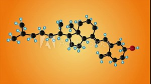 Vitamin D molecular structure. Molecule of vitamin D3,. 3D animation loop