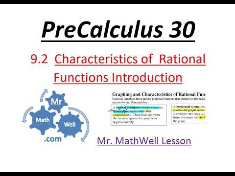 PC 30 9.2 Characteristics of Rational Functions (MM Lesson)