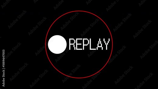Replay sign icon and circle graphic with the word replay perfect for multimedia platforms, video players, and digital media projects.