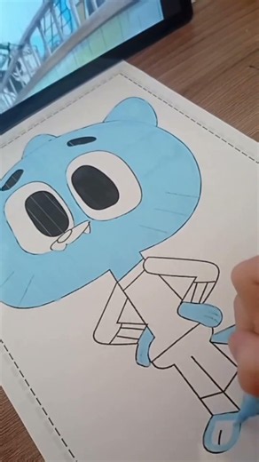 The amazing world of gumball || Gumball Watterson coloring🩵 #fypシ #art #artshorts