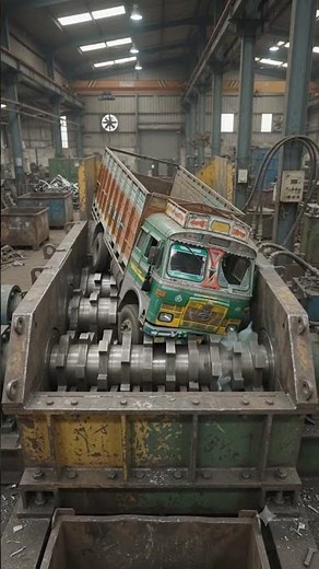 Twin Shaft Shredder Shredding a Truck | Extreme Heavy-Duty Metal Recycling Machine