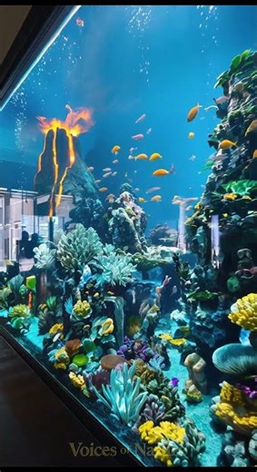 🏛️ Ancient Ruins & Erupting Volcano | Giant Panoramic Aquarium Design #aquariumfish