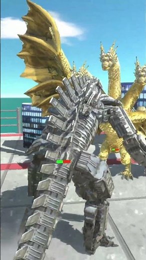 MECHA GODZILLA vs GHIDORAH: Epic Battle! 🦖🔥Animal Revolt Battle Simulator #Shorts #arbs