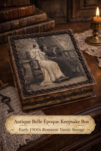 Antique Belle Époque Keepsake Box – Romantic Ladies Reading Scene – Early 1900s Decorative Vanity Box – Vintage French Style Trinket Box - Etsy