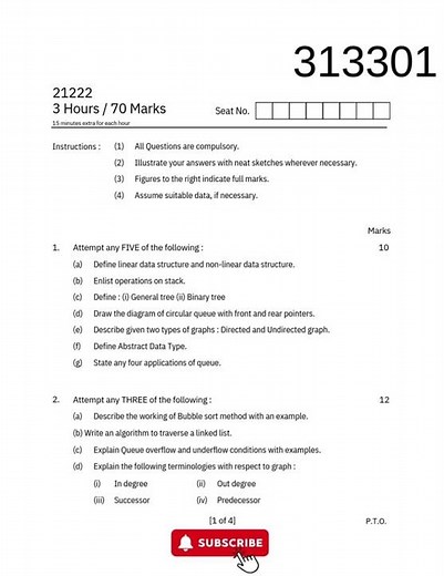 (DSU) msbte k scheme winter 2025 Data Structure Using C imp paper #312303 #kscheme #msbte #diploma