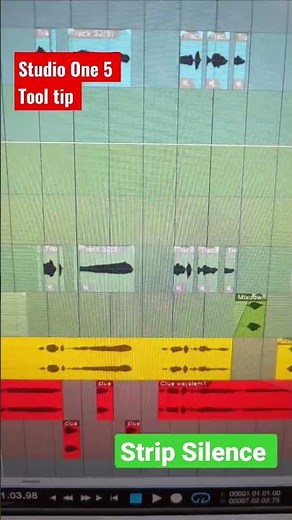Studio One 5 - Strip Silence, faster work flow with vocals and samples #studioone #musicproduction