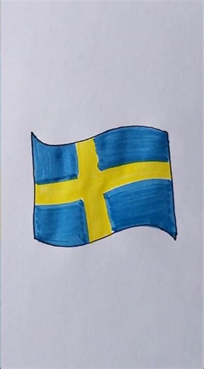 Sweden 🇸🇪 Flag Easy Drawing For Kids #sweden #kidstvforfun #trending #shorts #viralshorts #flag