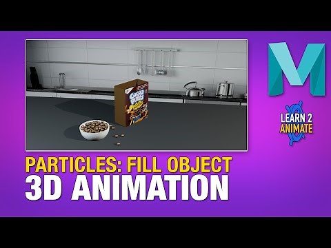 Using Particles to create Cereal pouring into a bowl. in Autodesk Maya 2022. Beginner Tutorial