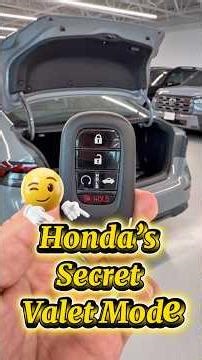 Honda’s Hidden Valet Mode #HondaAccord